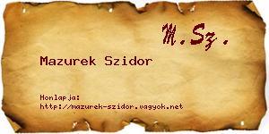 Mazurek Szidor névjegykártya